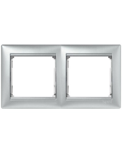 Рамка 2 поста горизонтальный монтаж алюминий Valena Legrand 770152 в Мытищах Аксессуары для кабель-канала Pintop.ru
